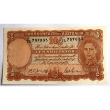 AUSTRALIA 1942 . TEN 10 SHILLINGS BANKNOTE . ARMITAGE/McFARLANE